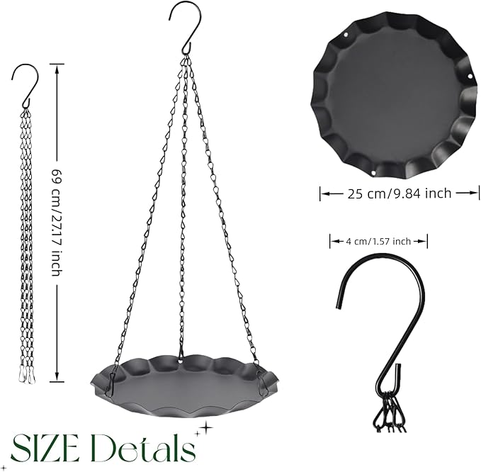 Hanging Planter for Indoor Outdoor, Plant Hanger, Hanging Plant Holder, Plant Pot Shelf Basket for Window Wall Ceiling Garden with Chains and Hooks, 2Pcs (Wavy Round)