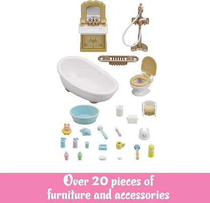 Calico Critters - Country Bathroom Set - Dollhouse Furniture Sets – Kids Pretend Play Toy, Miniature Dollhouse Furniture & Accessories, Ages 3+