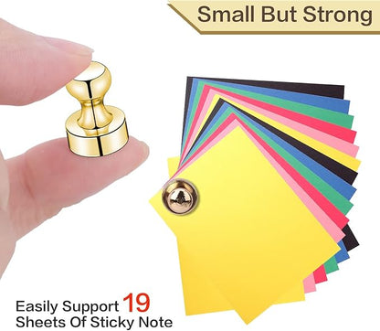 LOVIMAG Fridge Magnets 25Pcs, Magnet for Refrigerator Whiteboard, Gold | Small Strong Neodymium Metal Cute Push Pin for Classroom, Kitchen, Accessories Decorative, Office, Calendar