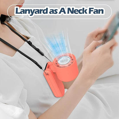 Portable Handheld Turbo Foldable Mini Personal Fan, Rechargeable 3-IN-1 Hand/Desk/Neck Fan Cooling Ice Fan,Travel Essentials Gifts for Women,Men, 12Hrs, 5000mAh, 100 Speeds