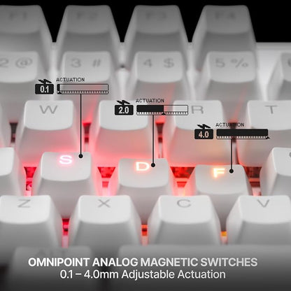 SteelSeries Apex Pro TKL Gen 3 Gaming Keyboard - OmniPoint 3.0 Analog Magnetic Switches, Quickset Auto-Presets (Rapid Trigger, Rapid Tap/SOCD, Protection Mode), OLED, RGB, PBT Keycaps, USB-C, White