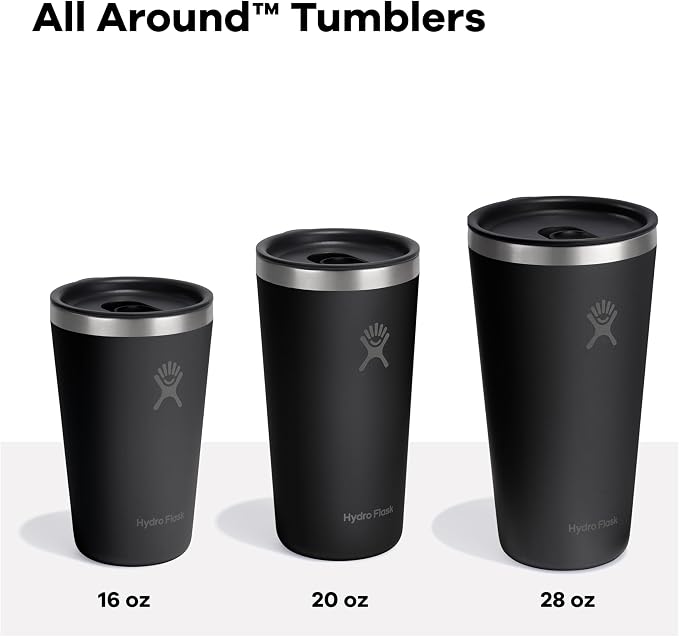 Hydro Flask All Around Tumbler Press-In Lid, Insulated Travel Mug, Stainless Steel Coffee Cup 20 Oz Capri Blue