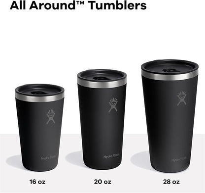 Hydro Flask All Around Tumbler Press-In Lid, Insulated Travel Mug, Stainless Steel Coffee Cup 20 Oz Capri Blue