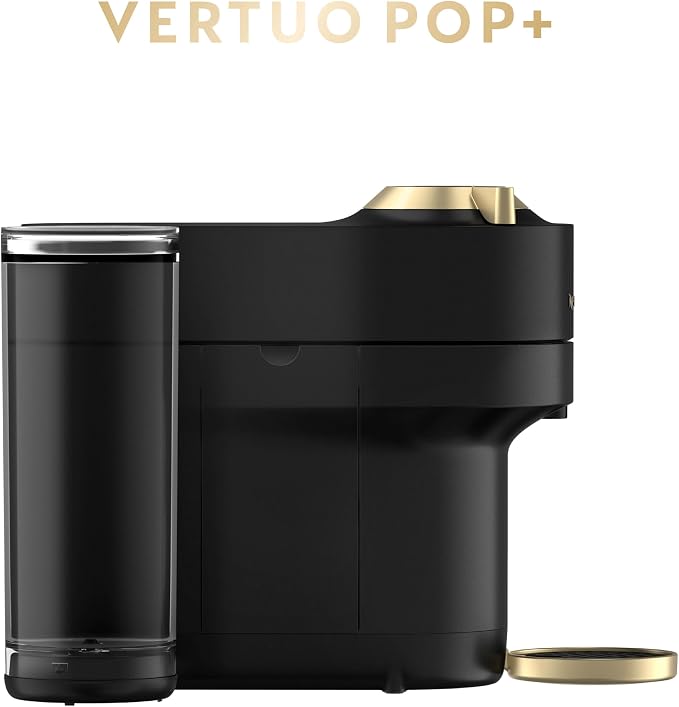 Nespresso Vertuo Pop+ Coffee and Espresso Maker by Breville, Matte Black Gold