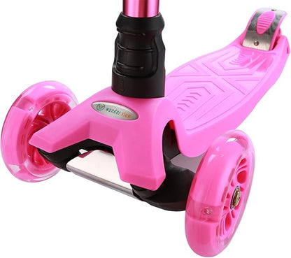3 Wheel Scooter for Kids Ages 6-12,Kids Scooter with Light Up Wheels, Sturdy Deck Design, and 4 Height Adjustable Suitable for Kid Ages 3-12