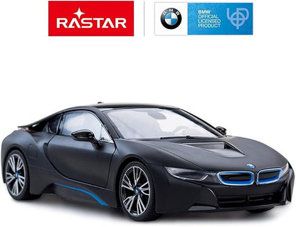 RASTAR Remote Control Car, 1:14 BMW i8 Radio Remote Control Racing RC Toy Car Model Vehicle, Open Doors by RC, MattBlack