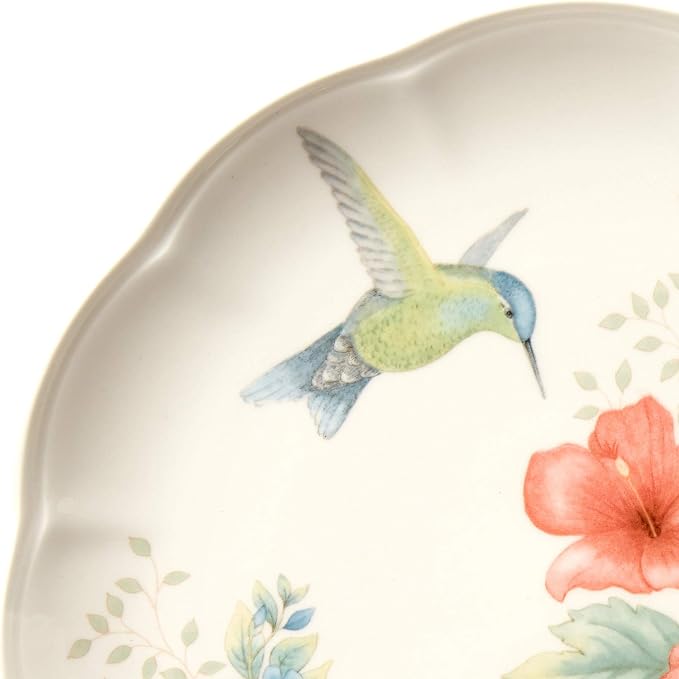 Lenox Dinnerware Set, Butterfly Meadow Flutter 12-Piece Set, Service For 4, Elegant White Porcelain, Dishwasher Safe, Chip Resistant, Plates And Bowls Sets, Home and Kitchen (Assorted, 12 Pieces)