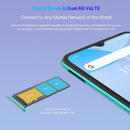 UMIDIGI Power 5S 4+32GB Unlocked Cell Phone Expandable 258GB, Up to 2.0GHz 6150mAh with 3D Unibody Design, 6.53 HD Display Smartphone with 16MP AI Triple Camera, Dual SIM
