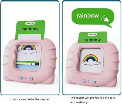 Lapare Audible Learning Toy with Music for Toddler Age 1 2 3 4 5, 520 Sight Words Talking Flash Cards Toy for Girls to Learn Alphabet Number Color Shapes and More