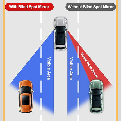 LivTee Blind Spot Mirrors, HD Glass Frameless Convex Rear View Mirrors, Wide Angle Adjustable Stick for Side Mirror, Automotive Exterior Accessories for Car, SUV & Trucks, Pack of 2