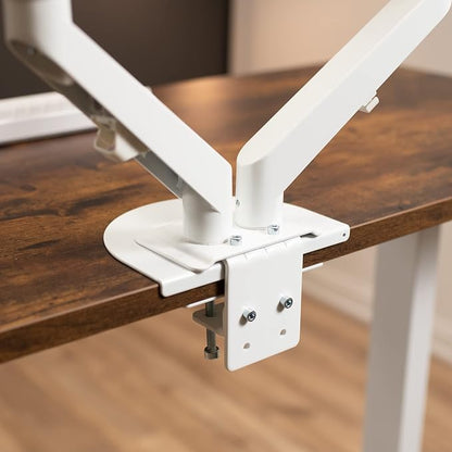 VIVO Steel Reinforcement Bracket Mount Plate for Thin, Glass, and Other Fragile Table Top Surfaces, Compatible with Most Monitor Stand C-Clamp Installations, Anti-Slip No Scratch, White, STAND-AC01RW