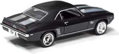 Tianmei 1:32 Scale Supercar Styling Alloy Die-Cast Car Model Collection Decoration Ornaments, Kids Play Vehicle Toys with Pull Back Action and Open Doors (Camaro 1969 - Black)