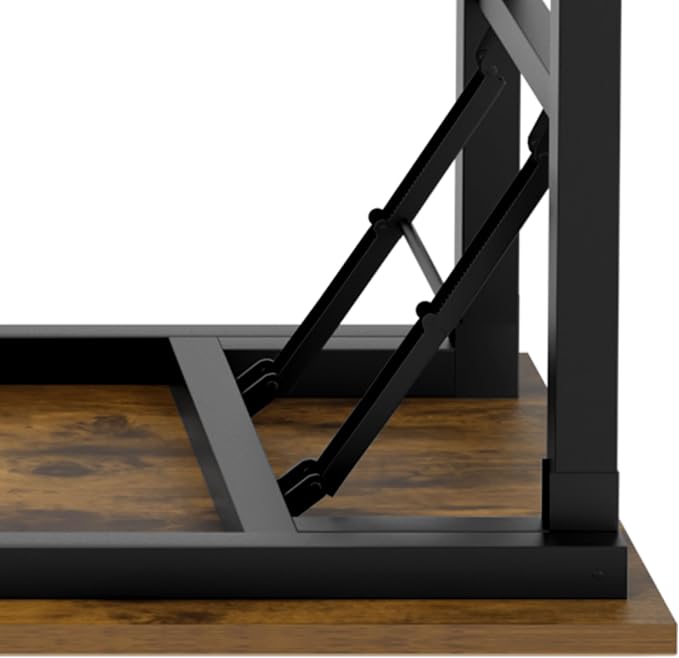 Need Office Computer Desk 60 Inch Sturdy Folding Laptop Table Retro | Black Frame Writing Gaming Work Table/Foldable Home Office Desk/Sewing Table, No Assembly Required