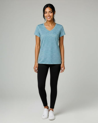 5 Pack Women's Dry Fit V Neck Workout Tops T Shirts Athletic Gym Yoga Tees | Available In Plus Size, Cooling Moisture-Wicking, Short Sleeve, Quick-Dry, Fitness, Stretch, Exercise, Running, Hiking