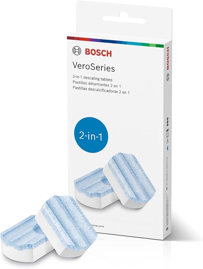 Bosch Descaling Tablets for VeroCafe Coffee and Espresso Machines | Remove Limescale, Corrosion Buildup - Maintenance Accessory for VeroCafe, 3 Tabs - TCZ8002US