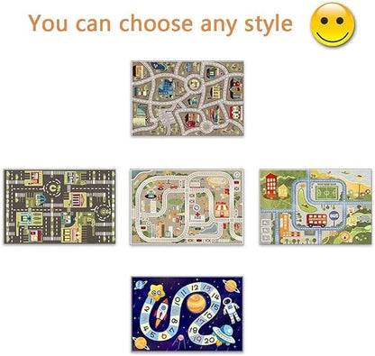 Kid Rug Carpet Playmat for Toy Cars and Train，Play Area Rug with Rubber Backing，Fun Throw Rug，Ideal Gift for Children Baby Bedroom Play Room(80×120cm/32×47in)
