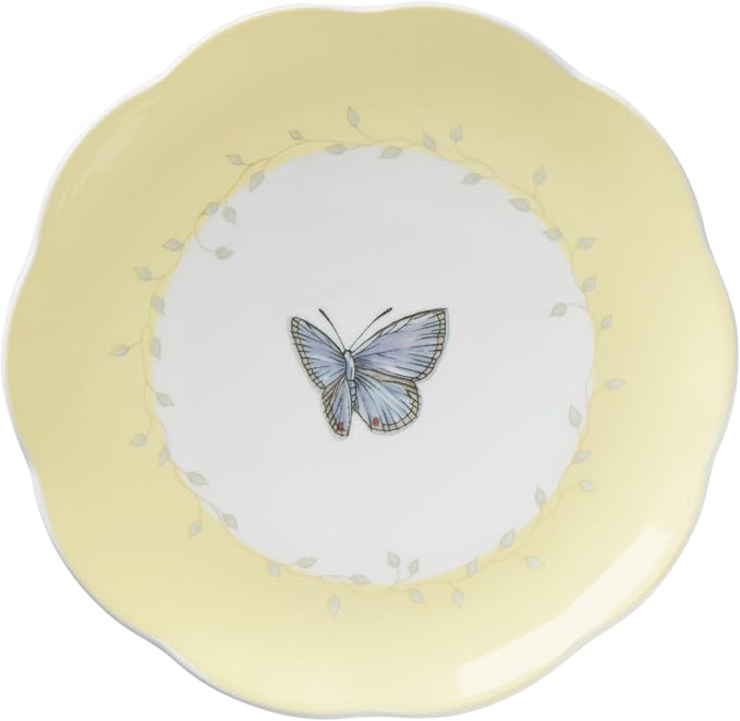 Lenox Dessert Plate Set, Lenox Butterfly Meadow Colors Collection 4-Piece Dessert Porcelain Plates Set, Service For 4, Dishwasher & Microwavable Plate, Small Plates, Home And Dining(Assorted, 4 Piece)