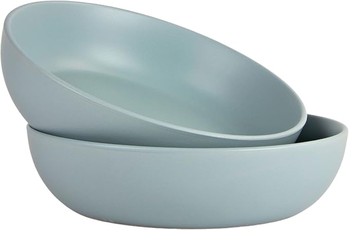 10 Strawberry Street Wazee Matte 9"/48oz Serving Bowl, Set of 2, Mineral Blue