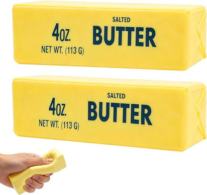 Butter Squeeze Toy 2PCS, Slow Rising Dumpling Squishy Butter Sensory Stress Relief Squishies Soft & Stretchy Fidget Toys for Anxiety Relief Party Favors (Butter Stick)