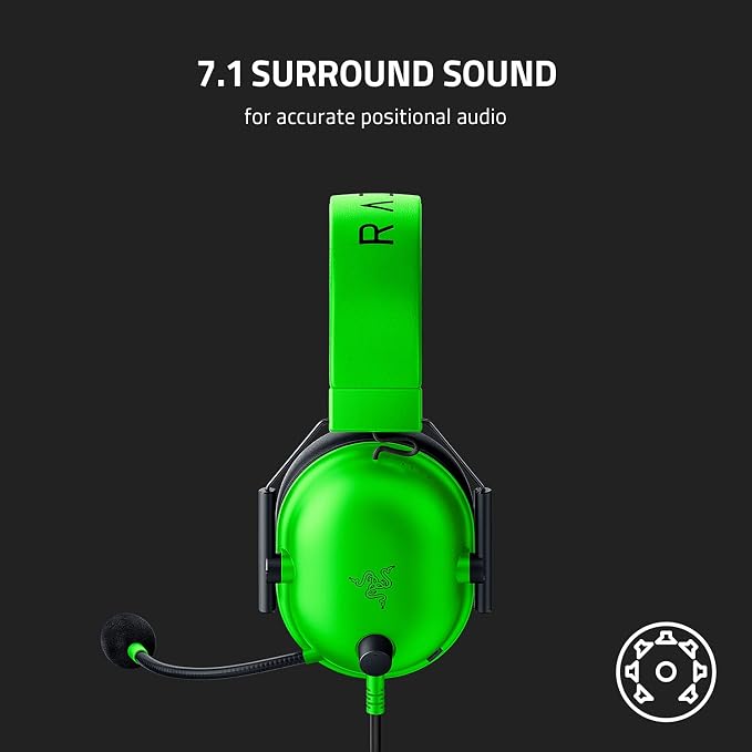 Razer BlackShark V2 X Gaming Headset, 3.5mm Audio Jack, Green