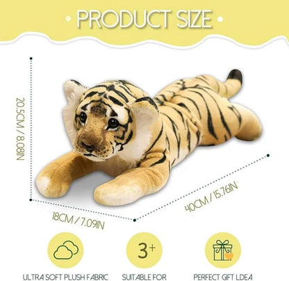 Tiger Stuffed Animal 15" Small Stuffed Tiger Plush Jungle Stuffed Animal Soft Plush Tiger Stuffy Simulation Cute Plushie Toys Realistic Birthday Graduation Gifts for Kids Boys Girls
