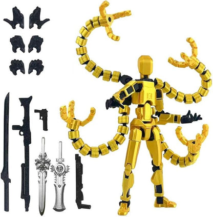 T13 Already Assembled Action Figure Accessories,T13 Multi-Jointed Movable,for Collectors Desktop Decorations t-13 Movability 3D Printed Toys (Yellow, 5.5inch)