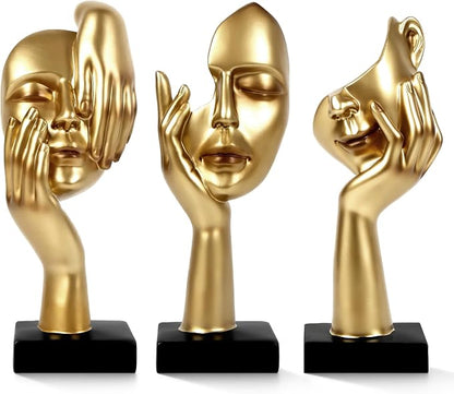 3 Pcs Thinker Statue,Modern Home Sculptures,Figurine for Bookshelf1