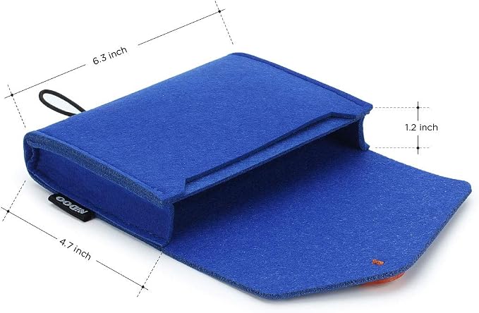 NIDOO Portable Felt Storage Bag, Electronics Accessories Protective Case Pouch for MacBook Power Adapter, Mouse, Cellphone, Cables, SSD, HDD, Power Bank, Portable External Hard Drive, Blue