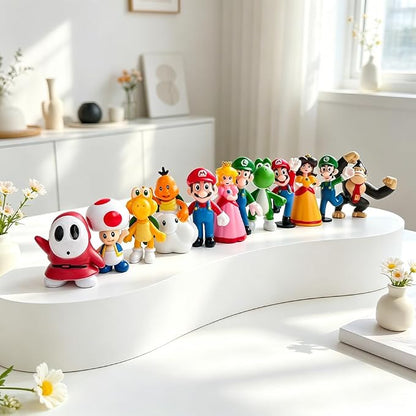 12PCS Mario Action Figures PVC Figurines Set, Collectible Dolls for Collectors,Fan Gift for Men Women Character (MA1)