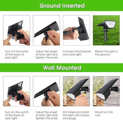 Biling Solar Spot Lights Outdoor, Bright 700 Lumen Solar Outdoor Lights IP67 Waterproof Adjustable House Lights for Patio Pathway Yard Garden Driveway Tree - Warm White(6 Pack)