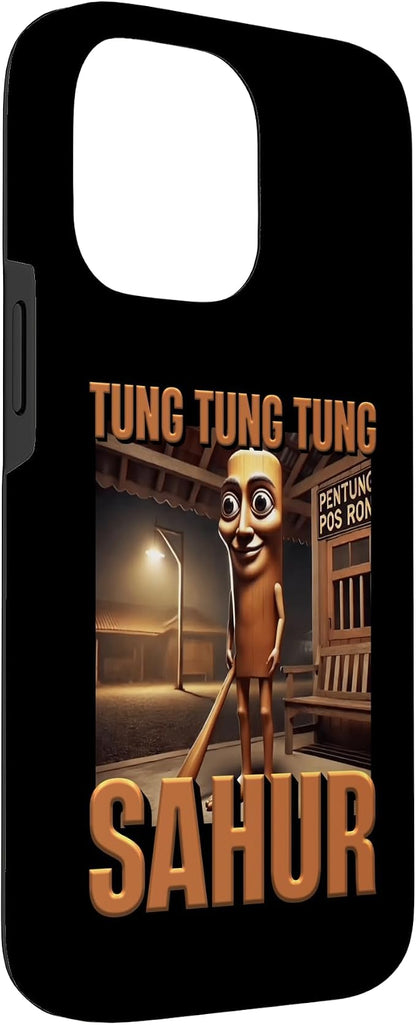 Internet Hilarious Meme AI Character Tung Tung Tung Sahur Case for iPhone 14 Pro Max
