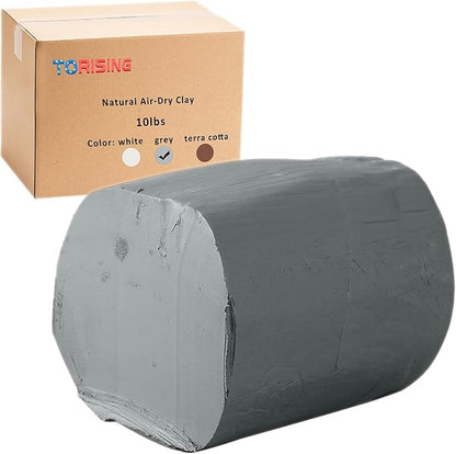 Air Dry Clay 10 LBs, Pottery Modeling Clay for All Purpose Hand Modeling and Throwing, Non-Toxic (Gray)