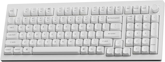 Keychron V5 Ultra 96% Wireless Mechanical Keyboard with 8000Hz Polling Rate & NKRO, Hot-Swappable RGB, Red Switches, 97 Keys, 2.4GHz/Bluetooth/Wired, OSA PBT Keycaps, for Mac/Win/Linux - White