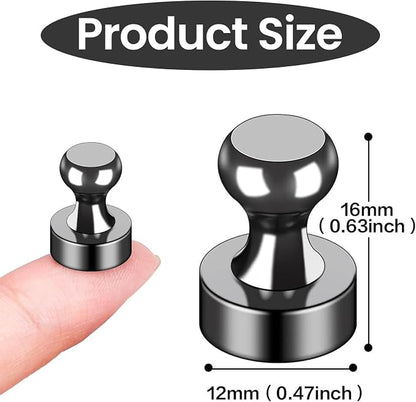 LOVIMAG Fridge Magnets 50Pcs, Magnet for Refrigerator Whiteboard, Black | Small Strong Neodymium Metal Cute Push Pin for Classroom, Kitchen, Accessories Decorative, Office, Calendar