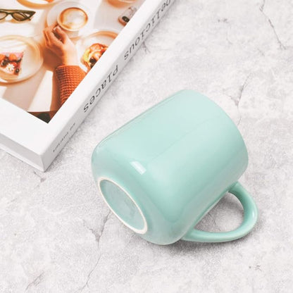 Bosmarlin Glossy Ceramic Coffee Mugs Set of 2, Tea Cup for Office and Home, 18 oz, Suitable for Dishwasher and Microwave(Mint Green, 2)
