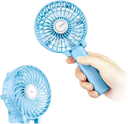 EasyAcc Mini Handheld Fan, Personal Cooling Fan Folding USB Desk Fan Small Portable Table Fan for Travel Camping Outdoors Office Home - Blue…