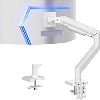 VIVO Heavy Duty Aluminum Ultrawide Monitor Tension Arm for up to 49 inch Screens, Holds 44 lbs, Premium Desk Mount Stand Designed for Samsung Odyssey G9 and More, White, STAND-V101VW