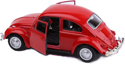 Berry President 1967 Classic Beetle Bug Vintage 1/32 Scale Diecast Metal Pull Back Car Model Toy for Gift/Kids (RED)