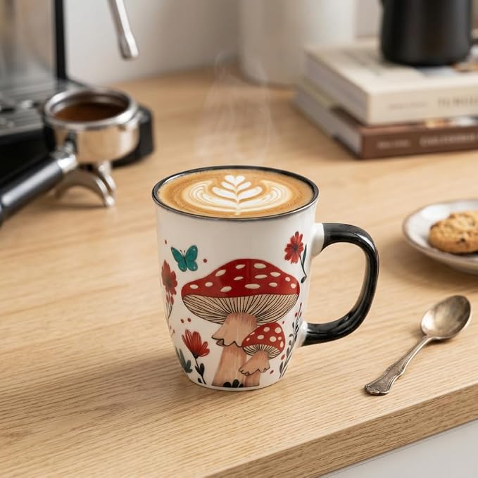 Mushroom Coffee Mug - Heat Changing Tea Mugs for Women Men, 16oz Ceramic Color Changing Cup, Gifts for Mothers Day Christmas