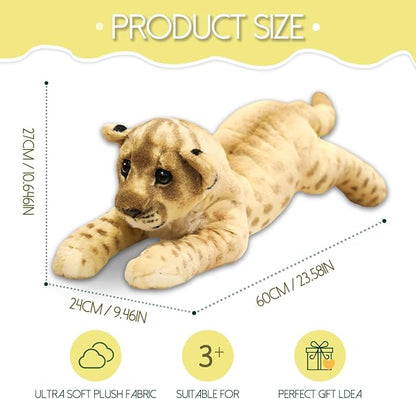 Lion Stuffed Animals 24" Stuffed Lion Plush Pillow Realistic Stuffed Animals Lion Plush Toys Safari Animals Toys Jaguar Cute Plushies Birthday Graduation Gifts for Kids Boys Girls