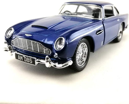 Sport Racing Classic Model Car Die-Cast 1:38 1963 Aston Martin DB5 Blue Color Toy Collection Pull Back Open Door Hobby Collectible