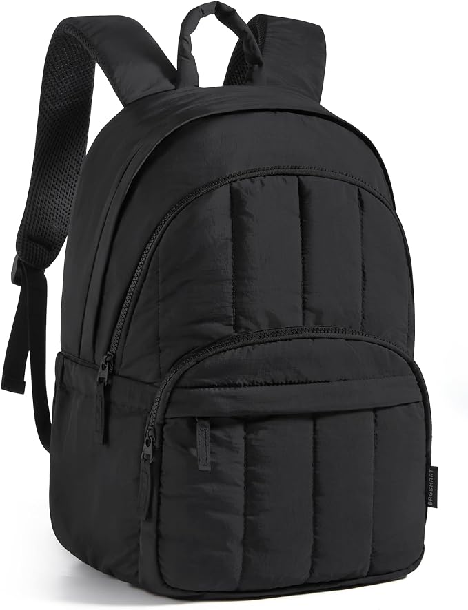 BAGSMART College Laptop Backpack,Cute Travel Backpack for Women,Quilted Computer Bookbag