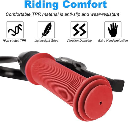 Kids Bike Grips - 105mm Bicycle Handlebar Grips With Mushroom Pattern for Bikes, Balance Bikes, and Kick Scooters