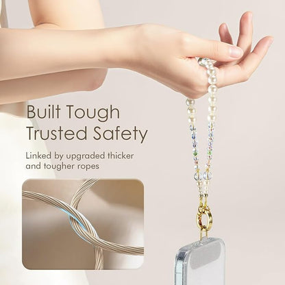 SURPHY Phone Charm, Handmade Beaded Phone Wrist Strap with Tether Tab | Phone Charm Strap, Phone Chain with Premium Metal Buckle, Wrist Strap Fits Cellphone Cases, Wallets, Bags, Keys