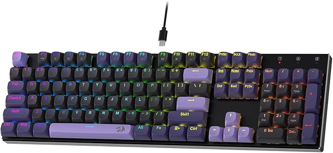 Redragon K556 104-Key Wired RGB Hall-Effect Rapid Trigger Gaming Keyboard | Rock-Solid Metal Build, 0.1mm Adjustable Actuation Magnetic Switch, Zero Input Delay, 8K Polling for FPS Games Pause & Shoot