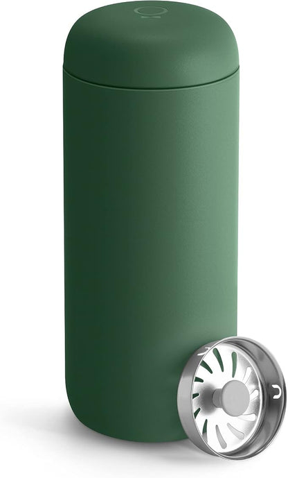 Fellow Carter Move Ceramic Lined Travel Coffee Mug 16 oz - Leak-Proof Lid | No Metallic Taste, Dishwasher Safe, Hot 12Hr Cold 24Hr, Stainless Steel Tumbler, BPA-Free, Fits Cup Holders, Cargo Green
