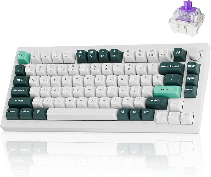 Keychron Q1 HE Wireless Custom Magnetic Keyboard, QMK Launcher | Rapid Trigger 2.4 GHz & Bluetooth 5.2 with Gateron Double-Rail Magnetic Switch for Mac Windows Linux (Hot-swappable) - White