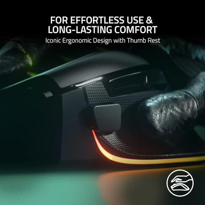 Razer Basilisk V3 Customizable RGB Wired Ergonomic Gaming Mouse, Black | Fastest Gaming Mouse Switch, Chroma RGB Lighting, 26K DPI Optical Sensor, 11 Programmable Buttons, HyperScroll Tilt Wheel