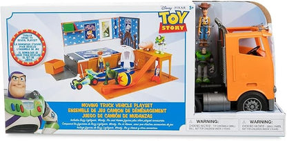 Disney Store Official Toy Story Moving Truck Vehicle Play Set - Eggman Movers Truck with Trailer, Andy's Room, Woody, Buzz Lightyear, Rex, RC, & Hamm Plus Accessories