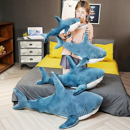XIYUAN 23.6inchShark Plush Stuffed Toy Pillow Soft Cute Shark Throw Pillow Cushion Large Shark Plush Stuffed Animal Toy CushionPillow Kids and Adult Gift
